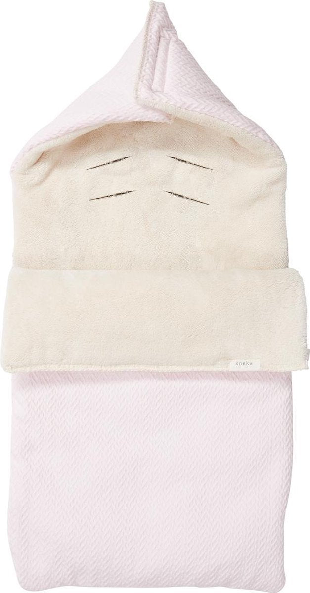 Koeka Baby Voetenzak Teddy Stockholm - 3 Punts - Old Baby Pink/Pebble
