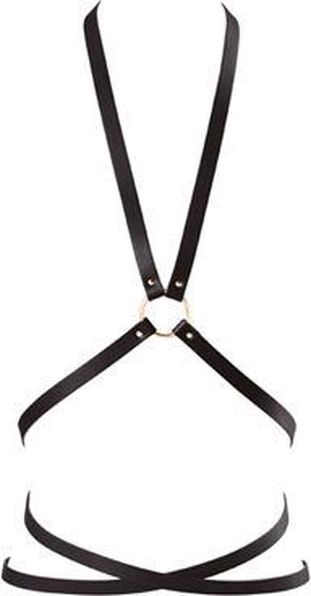MAZE Bondage Harnas Met Ring - BDSM - Bondage - Zwart - Discreet verpakt en bezorgd