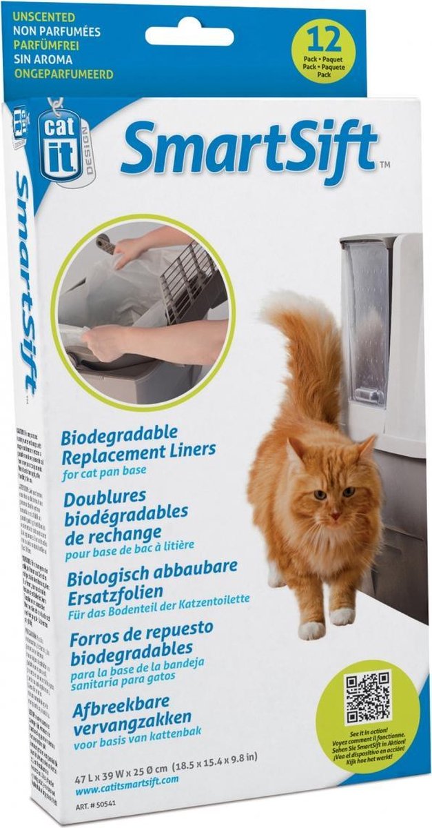 Cat it smart-sift afvalzak 12st 47x39x25CM/70L