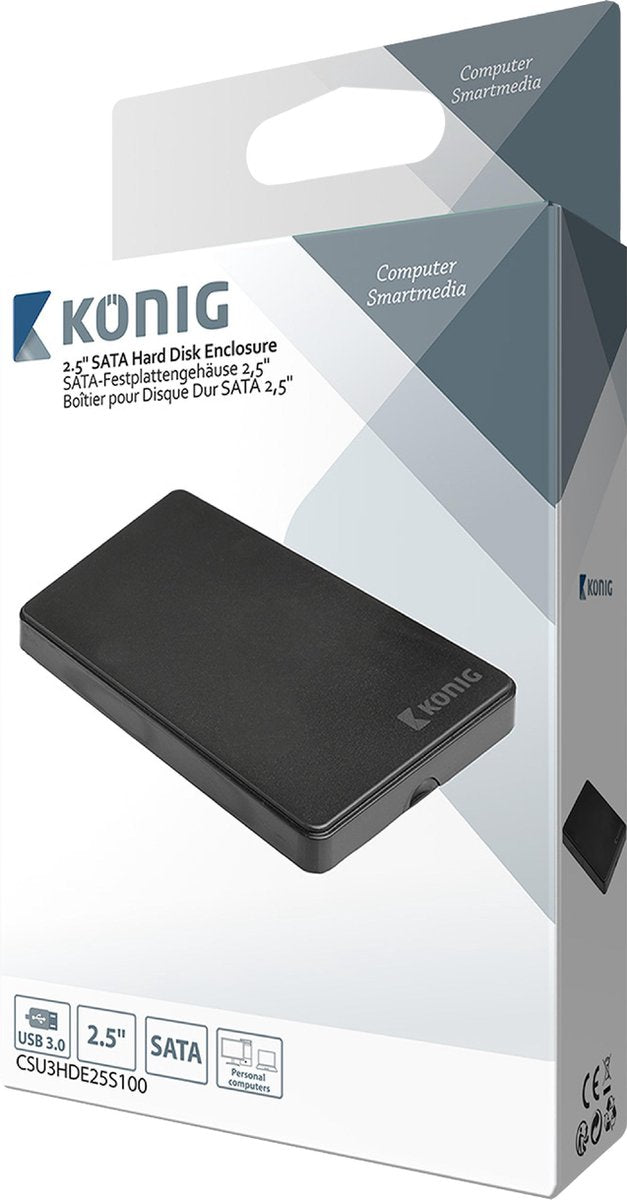 König CSU3HDE25S100 2.5 SATA harde schijf-behuizing USB 3.0