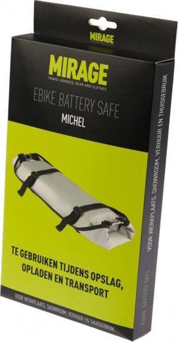 zwart.Brandwerende accuhoes. De oplossing voor het veilig opslaan en laden van Ebike accu’s. afm: 66 x 25 x 8 cm
