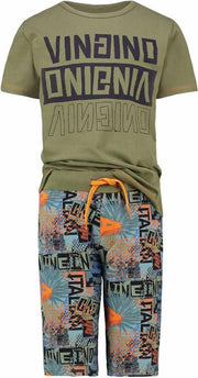 Vingino Wayne Jongens Shortama - Multicolor Army Green - Maat 170-176