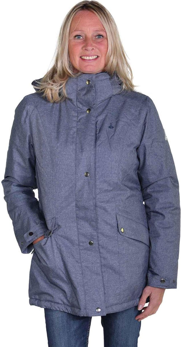 BJØRNSON Winterjas Winddicht Dames Denim melange - Maat 44 - VIRA