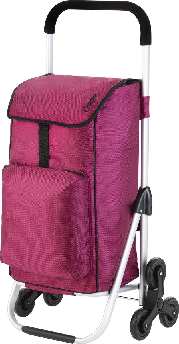 ShoppingCruiser® ‘Stair Climber’ | Boodschappentrolley voor trappen | Handige Trappenloper | Boodschappenwagen | Fuchsia