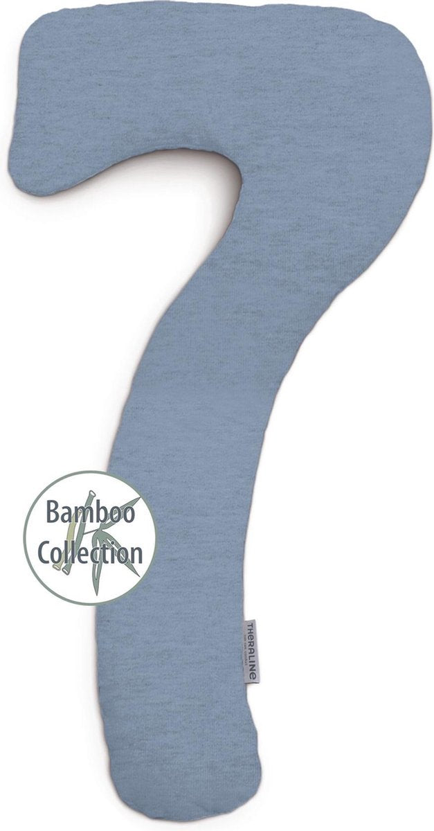 my7 Zijslaapkussen - Bamboo-Collection - Melange Blue-Grey 154
