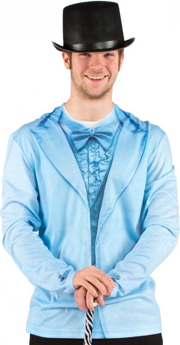 "Blauw pak Fop-Shirt - Verkleedkleding - Medium"