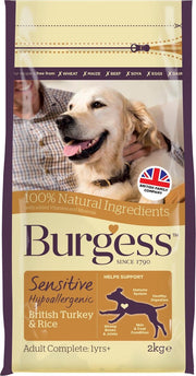 Burgess dog sensitive kalkoen / rijst hondenvoer 2 kg