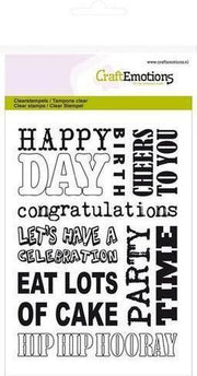 CraftEmotions clearstamps A6 - achtergrond party