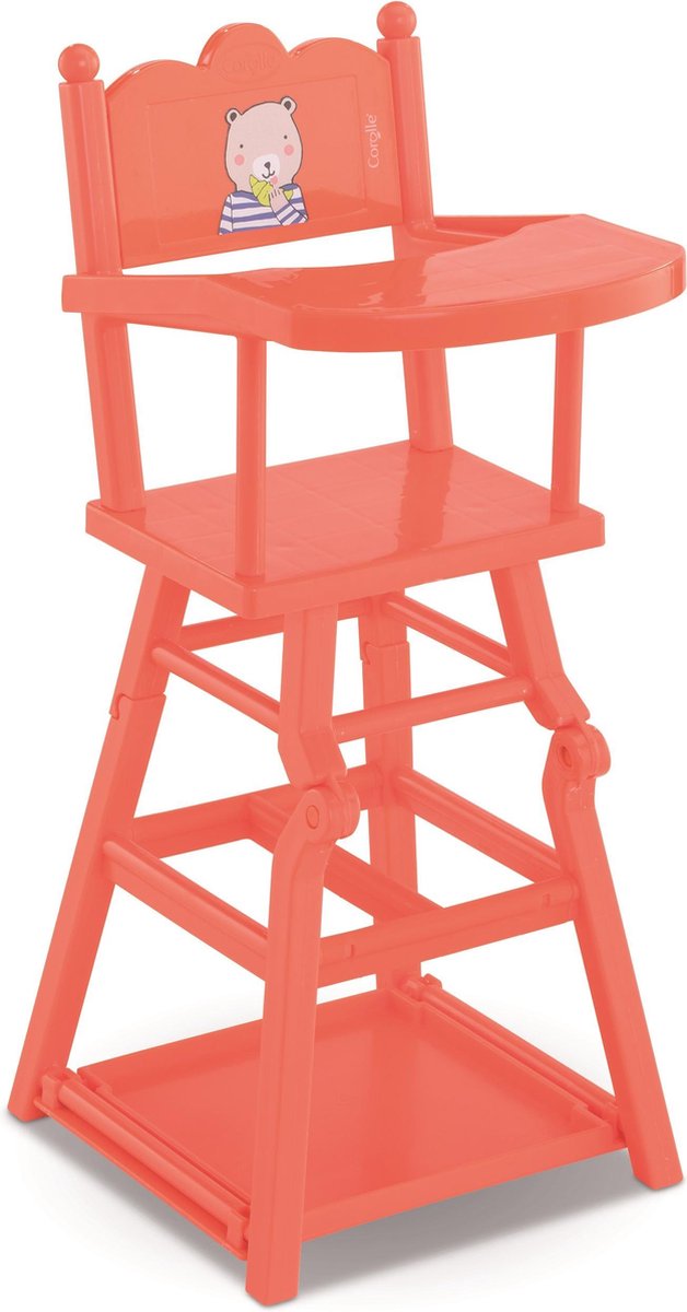 Corolle poppenmeubel eetkamerstoel met tafeltje rood voor pop van 36cm