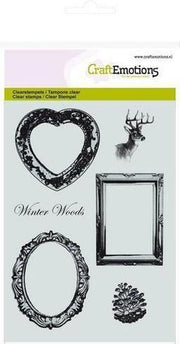 CraftEmotions clearstamps A6 - Lijsten Winter Woods