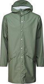 Rains Long Jacket Olive Unisex - Maat S/M