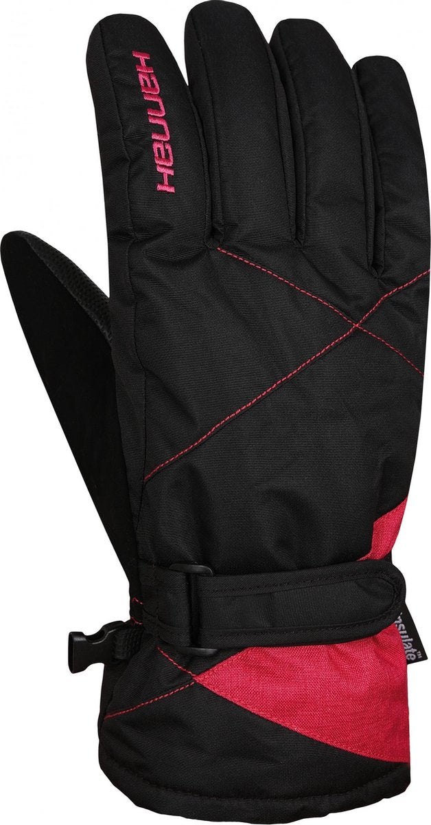 Hannah Handschoenen Pammy Dames Polyamide Zwart/rood Maat L