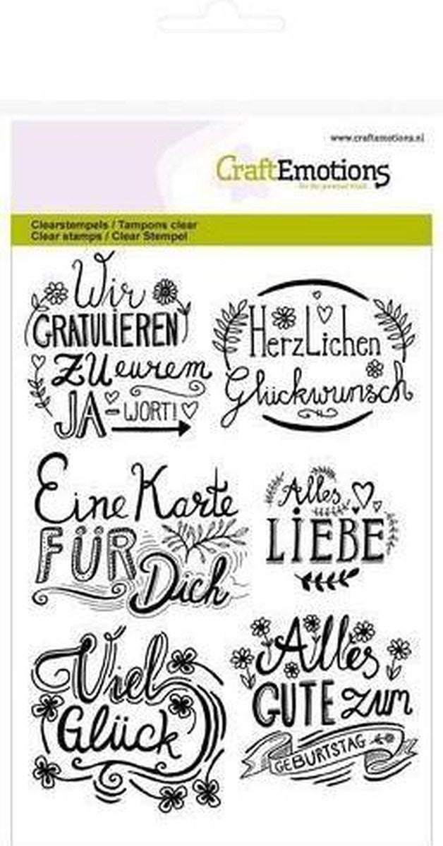 CraftEmotions clearstamps A6 - wir gratulieren... handlettering (DE)
