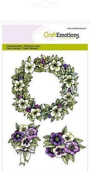 CraftEmotions clearstamps A6 - Bloemenkrans Purple Holiday