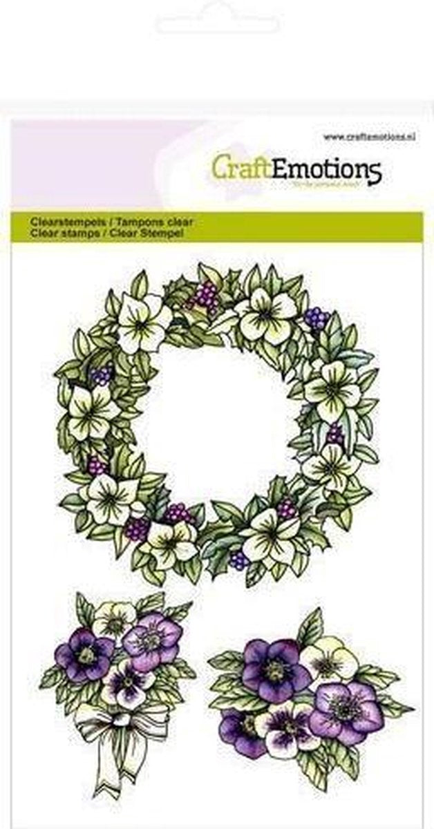 CraftEmotions clearstamps A6 - Bloemenkrans Purple Holiday