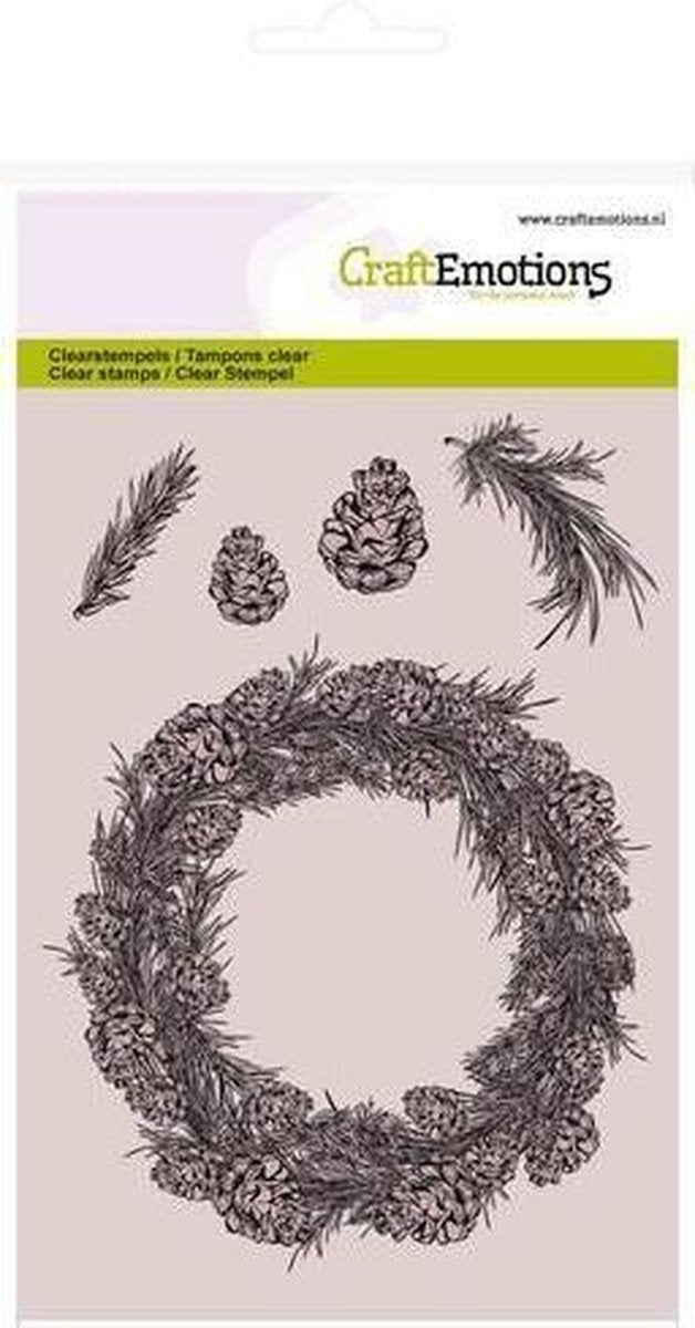CraftEmotions clearstamps A6 - Krans den Winter Woods