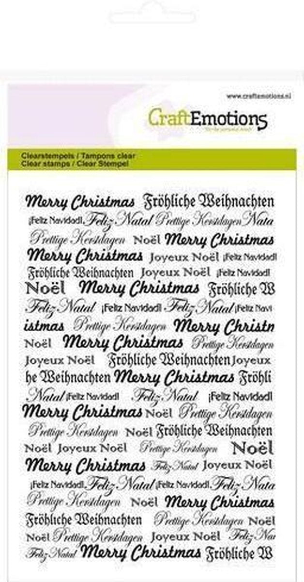 CraftEmotions clearstamps A6 - achtergrond tekst kerst Purple Holiday