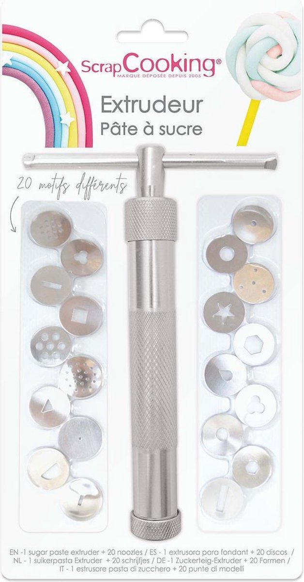 ScrapCooking Fondant Extruder - RVS - 20 patronen
