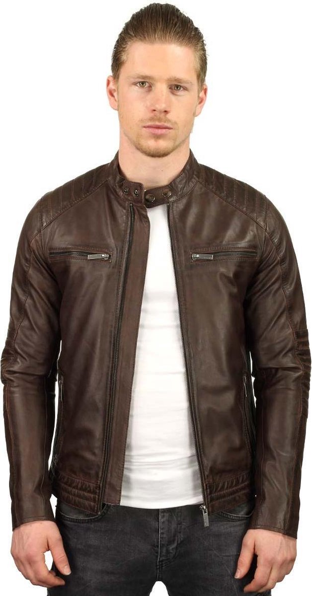 Versano Reno Leren Heren Bikerjack Heren Jack 3XL - Bruin