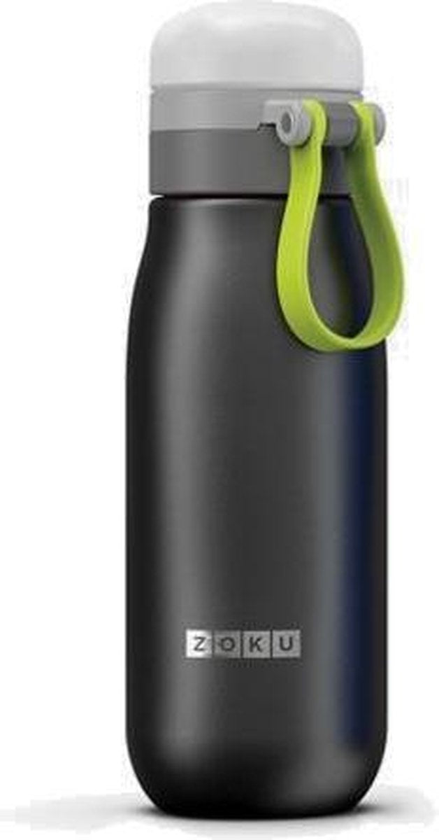 Zoku Thermofles Hydration Junior 500 Ml Rvs Zwart