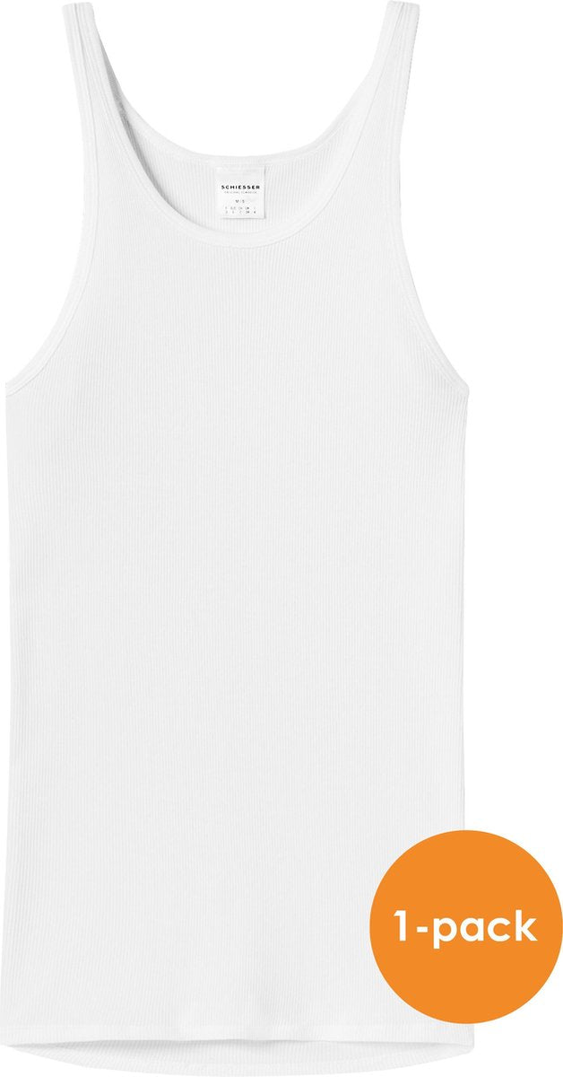 SCHIESSER Original Classics singlet (1-pack) - Doppelribb - wit -  Maat: 4XL