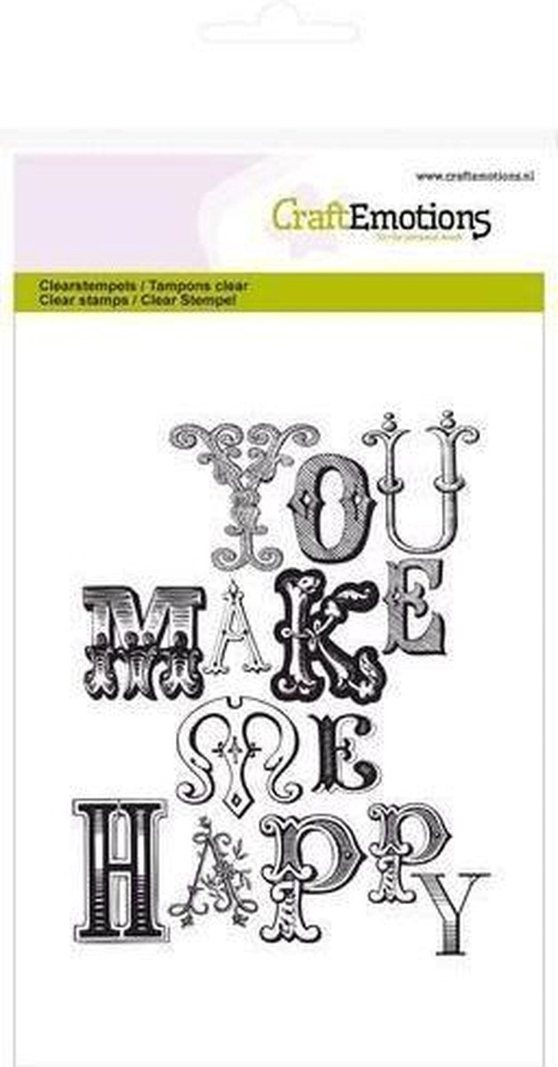 CraftEmotions clearstamps A6 - achtergrond you make me happy