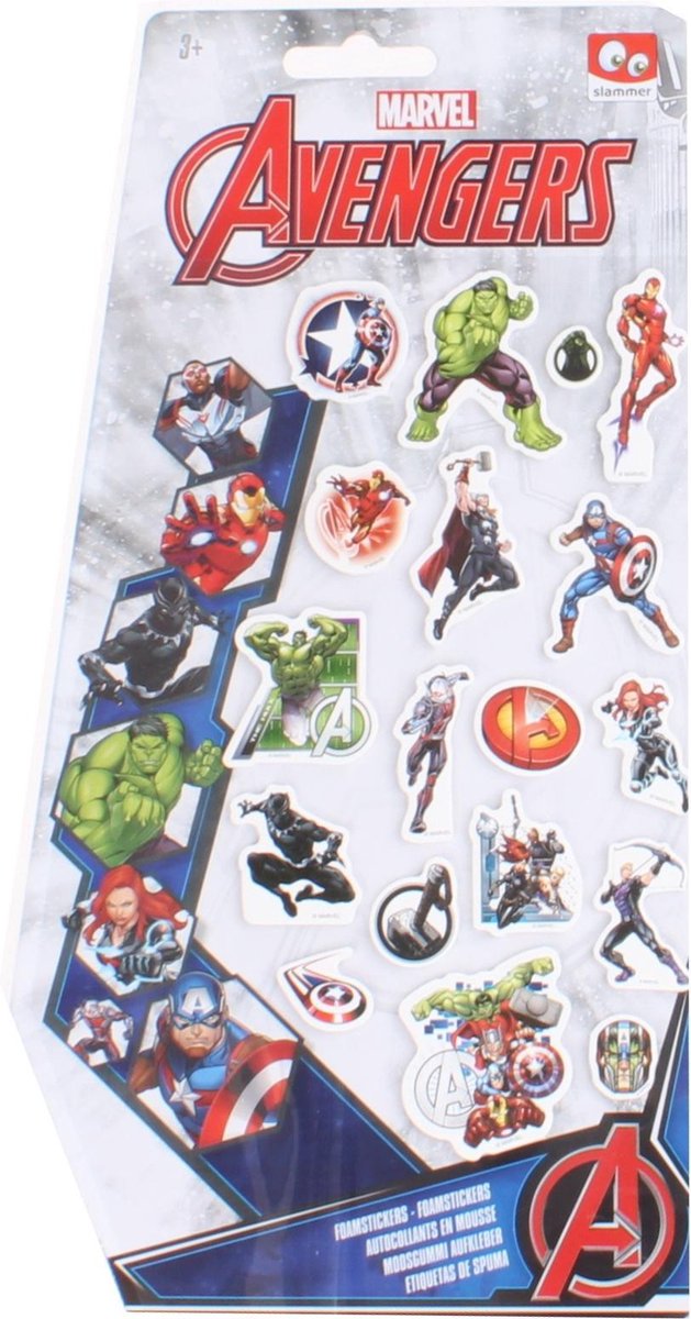 Slammer Foamstickers Marvel Avengers 18 Stuks