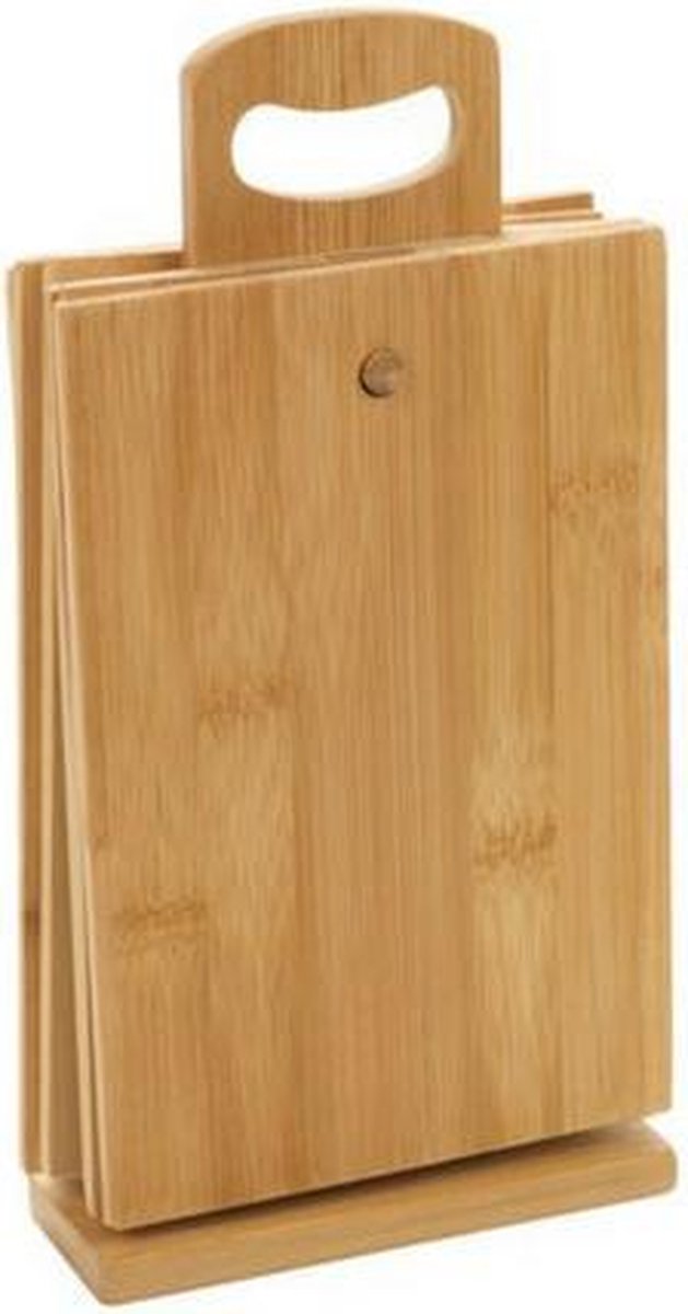 Haushalt Bamboe Snijplanken Set - 6-delig - Met standaard - Hout