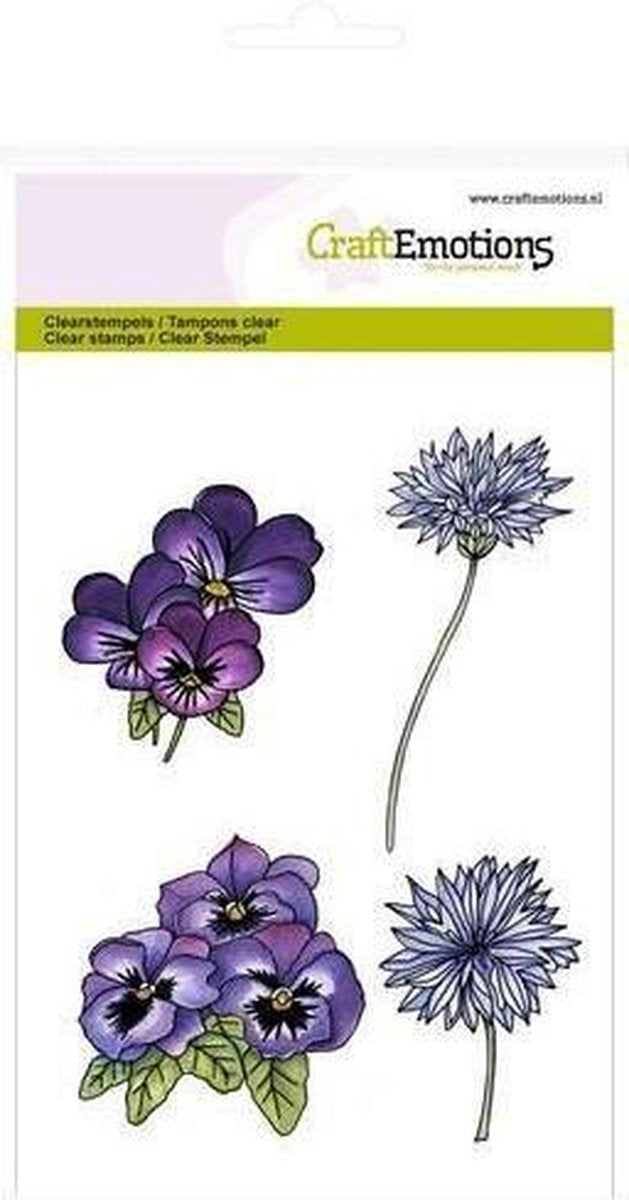 CraftEmotions clearstamps A6 - Viooltjes en korenbloemen Romantic Provence