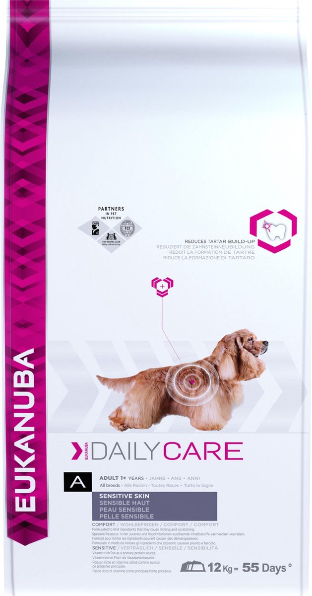 Eukanuba Daily Care - Medium Breed - Sensitive Skin - Hondenvoer - 12 kg