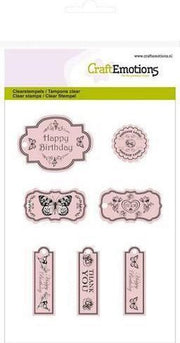 CraftEmotions clearstamps A6 - labels Botanical