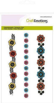 CraftEmotions clearstamps A6 - bloemenrand Folklore