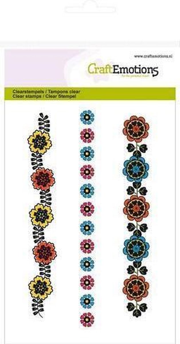 CraftEmotions clearstamps A6 - bloemenrand Folklore