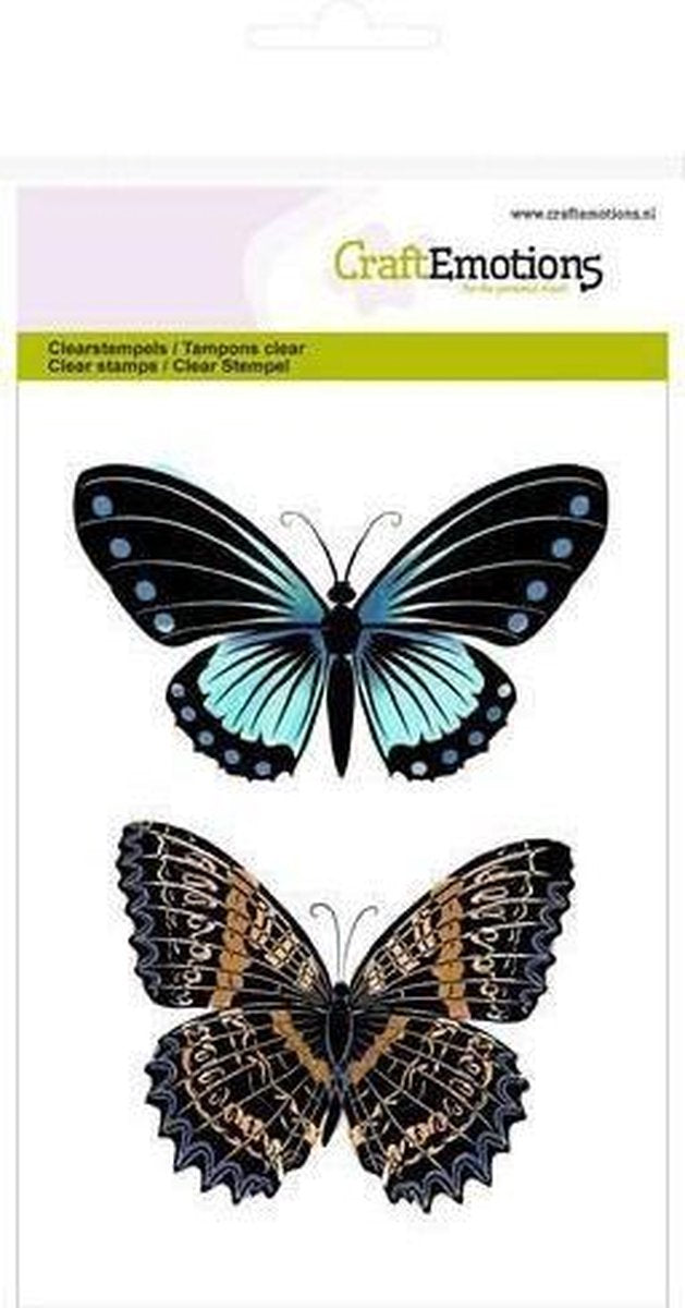 CraftEmotions clearstamps A6 - 2 vlinders nr 1 Botanical