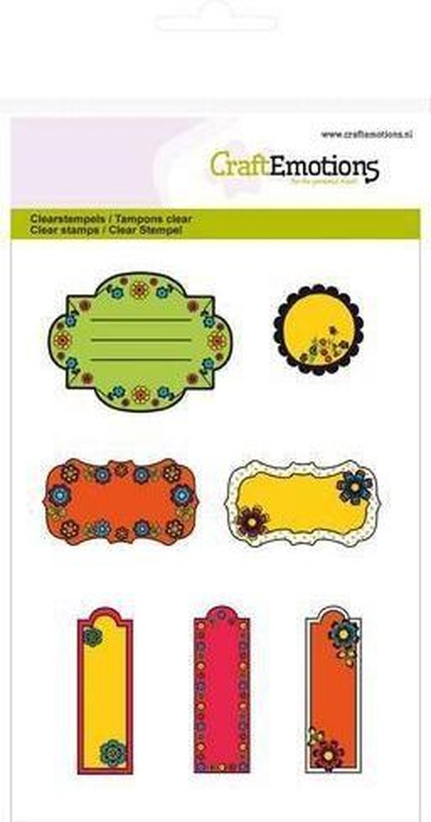 CraftEmotions clearstamps A6 - labels Folklore