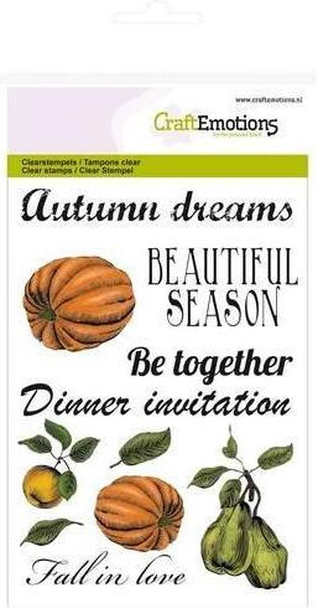 CraftEmotions stempel A6 - pompoen appel peer Autumn Woods
