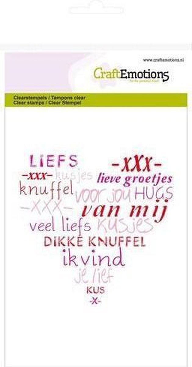 CraftEmotions clearstamps A6 - hart veel liefs (NL)