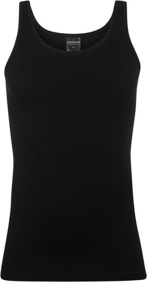 Schieser Original Feinripp Heren Onderhemd - Zwart - Maat S