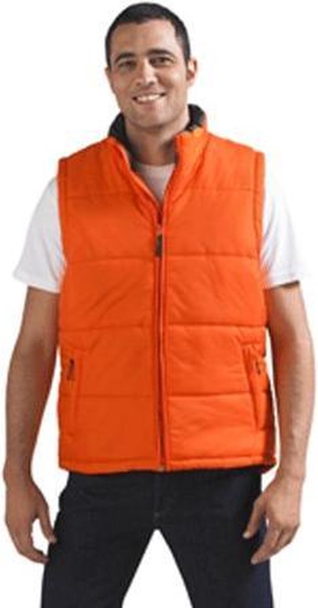 Oranje bodywarmer voor heren S