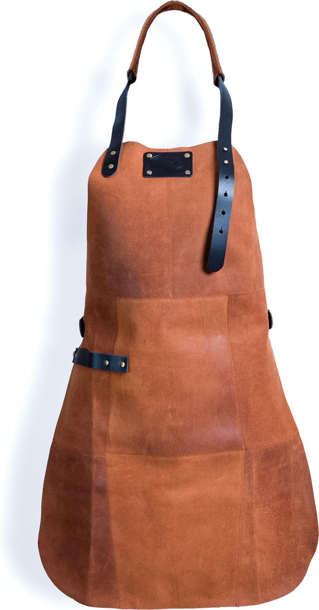 Leren Schort Licht Bruin (cognac) – Kindermaat -  Leren Schort voor Meisje Jongen - Kookschort – Leuk cadeau voor zoon of dochter – Echt leer Leren Schort Luxe - Lederen Schort – 66