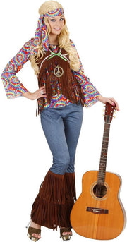 Coole Flower Power kostuum voor dames - Verkleedkleding - Large