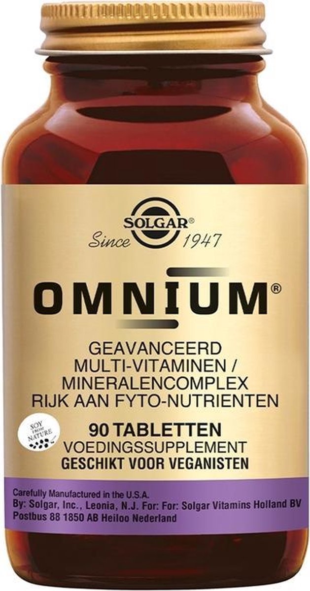 Solgar Vitamins Omnium® Geavanceerd multi-vitaminen / mineralencomplex. Rijk aan fyto-nutriënten - 90 tabletten