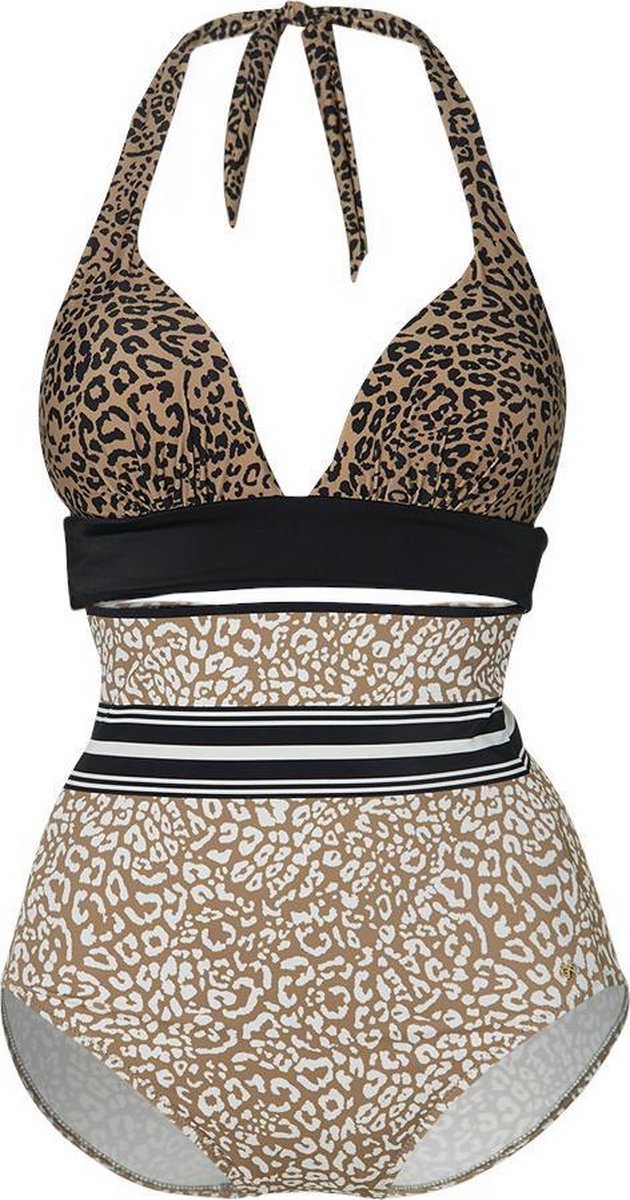 Sapph 20S Marilyn One Piece Halterpu Dames Leopard-38