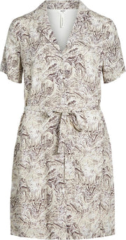 Object OBJKINNA S/S SHORT DRESS Silver Gray Dames Jurk - Maat 36