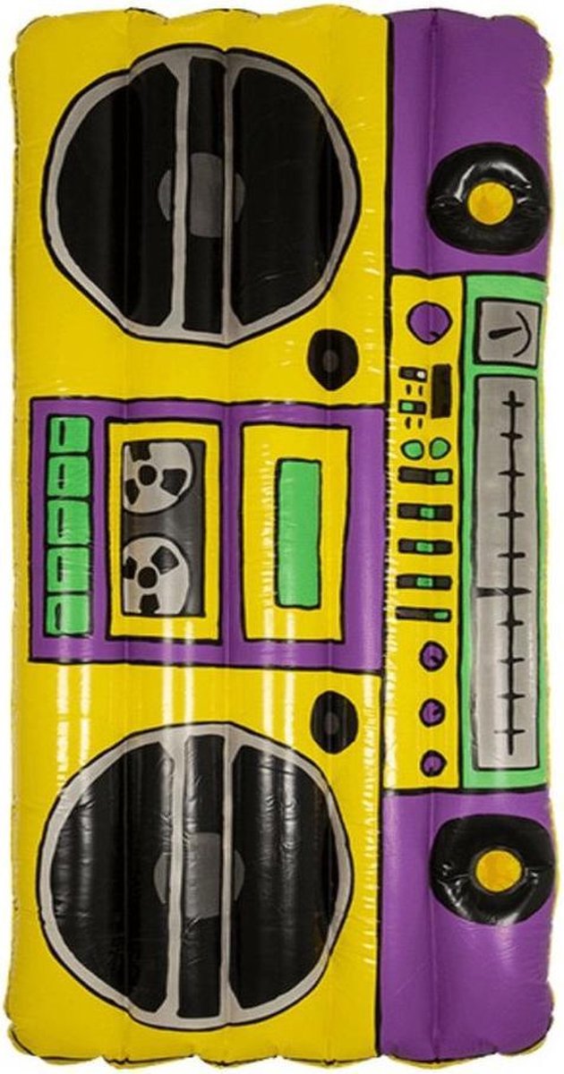 Opblaasbare zwembad luchtbed matras 180 x 84 cm in de vorm van een radio/ghettoblaster - Zomer/strand opblaas artikelen