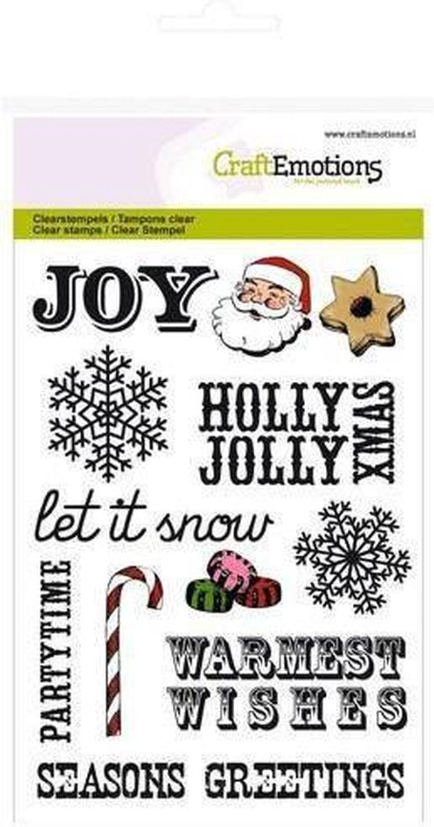CraftEmotions clearstamps A6 - kersttekst UK
