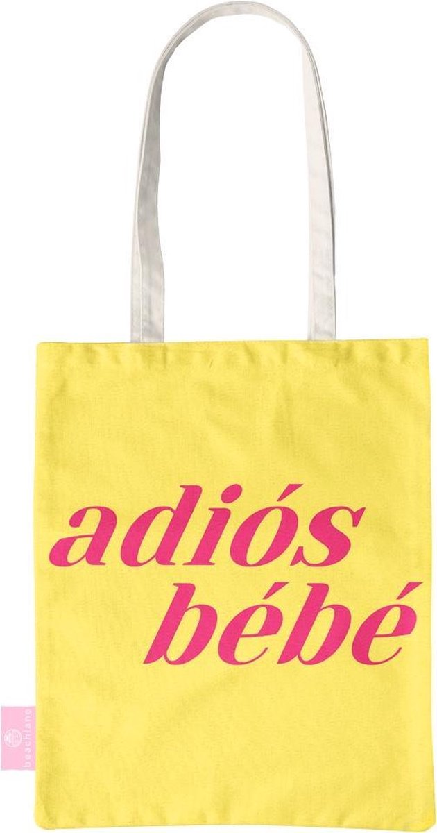 BEACHLANE - Katoenen tasje - Canvas Tote Bag Shopper - Adiós Bébé print - Schoudertas / Boodschappen tas
