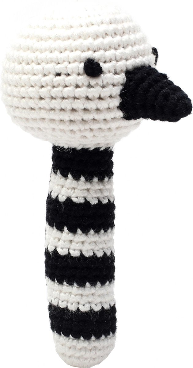 Naturezoo Rammelaar Zwaan Gehaakt 14 Cm Zwart/wit