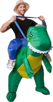 Zelf opblaasbaar Berijdbaar Kostuum Dinosaurus  onesize verkleedkleding
