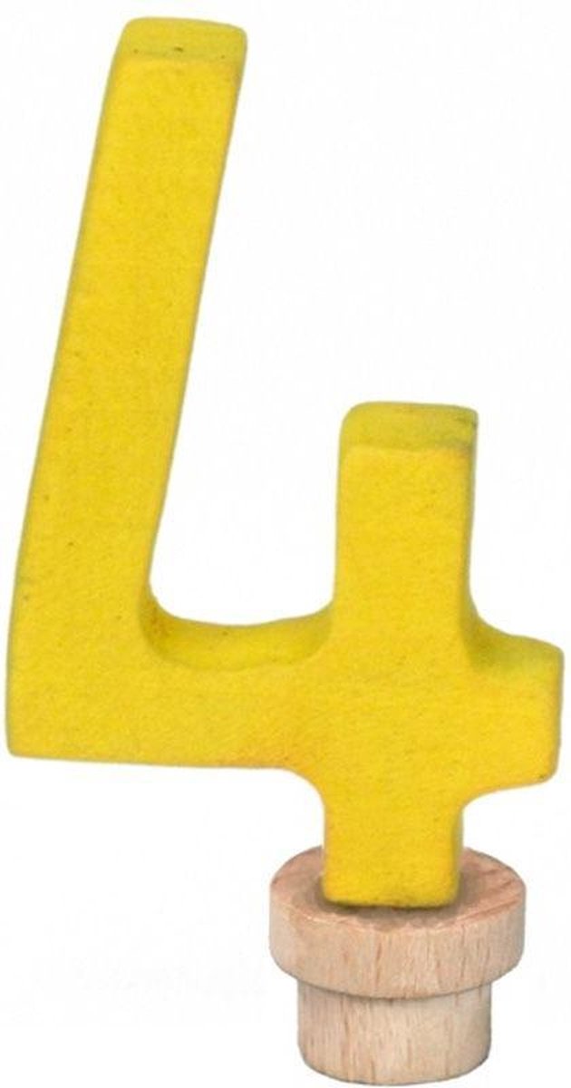 Glückskäfer Verjaardagscijfer 4 Ringplug 7 Cm Geel
